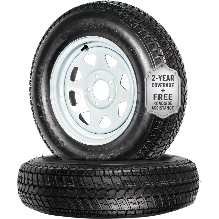 eCustomrim 2-Pack Radial Trailer Tire Rim Assembly ST205/75R14 5 Lug Load D