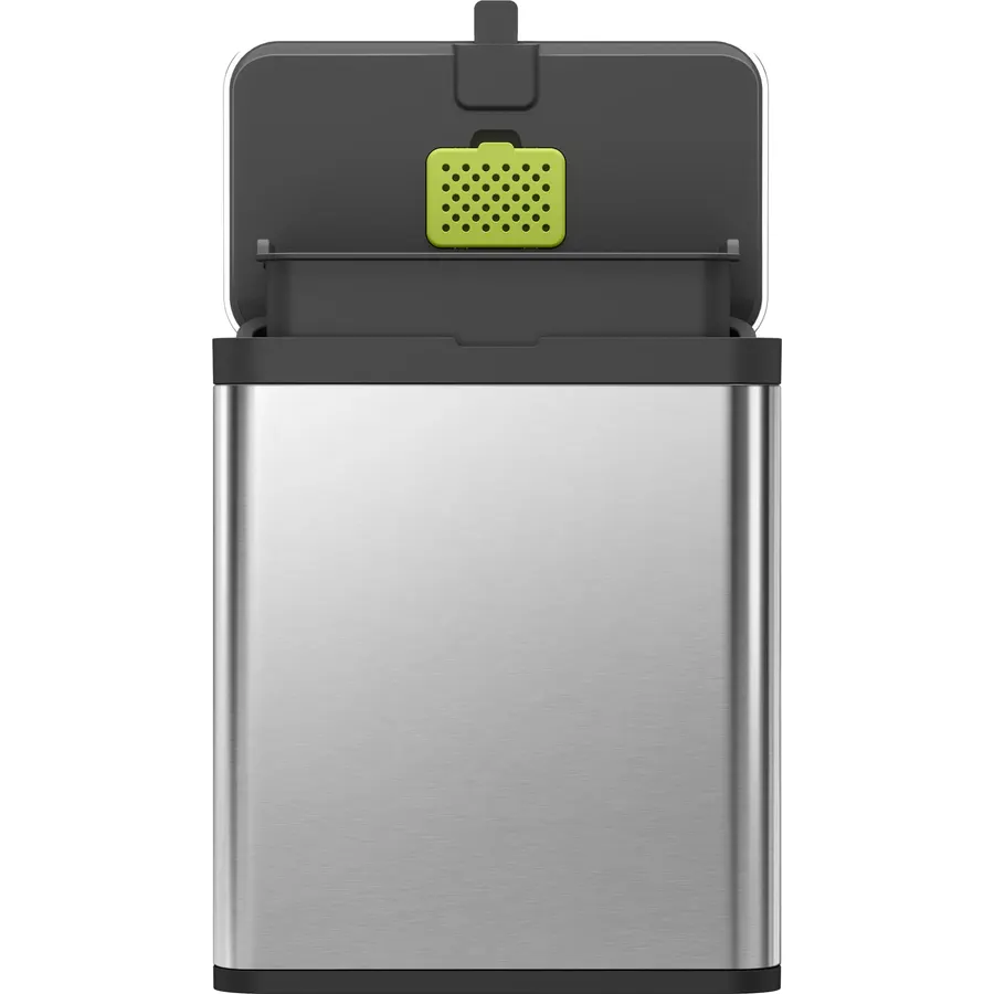 EKO Kitchen Compost Bin, 7L / 1.85 Gal Stainless Steel with Removable Inner Bucket and Deodorizer Compartment, 2-in-1 Countertop Compost Bin with Lid, Food Waste Caddy for Kitchen (MMT & Black Finish)