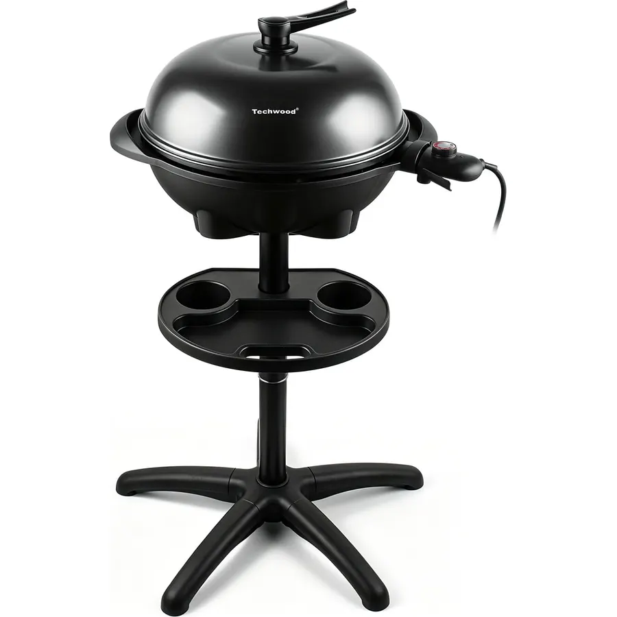 Electric Grill Outdoor, Techwood 2-in-1 Electric BBQ Grill, 1750W Portable Removable Stand Grill with Adjustable Heat & Drip Tray, Adjustable Heat for Party, Patio & Backyard, Stand/Tabletop Options