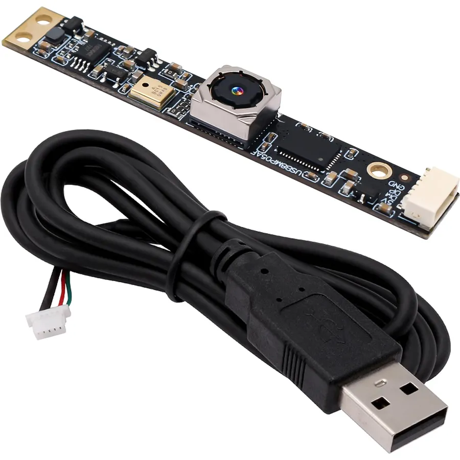 ELP 8mp USB Camera Module with Microphone 4K PC Camera for Computer 2448P Lightburn Camera for Laser Engraver Mini Strip Web Camera CCTV USB Security Camera for Raspberry Pi (102° no Distortion Lens)