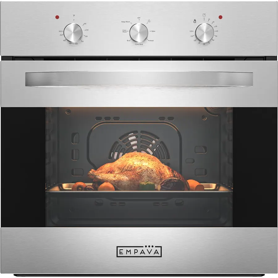 Empava 24" 2.3 cu ft Natural Gas Single Wall Oven, 18-Gauge Stainless Steel