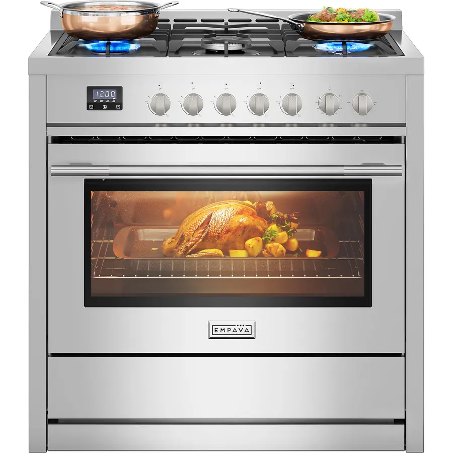 Empava 36″ Professional Gas Range with 18K BTU Triple-Ring Power Burner