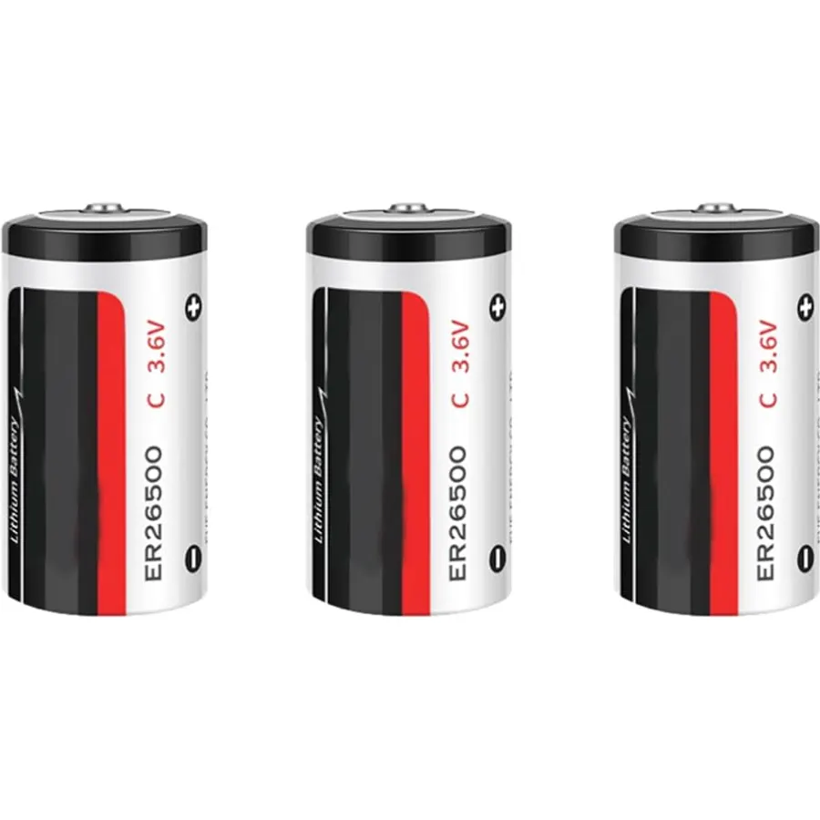 (3-Pack) ER26500 3.6V 8500mAh C Size Non-Rechargeable Lithium Battery