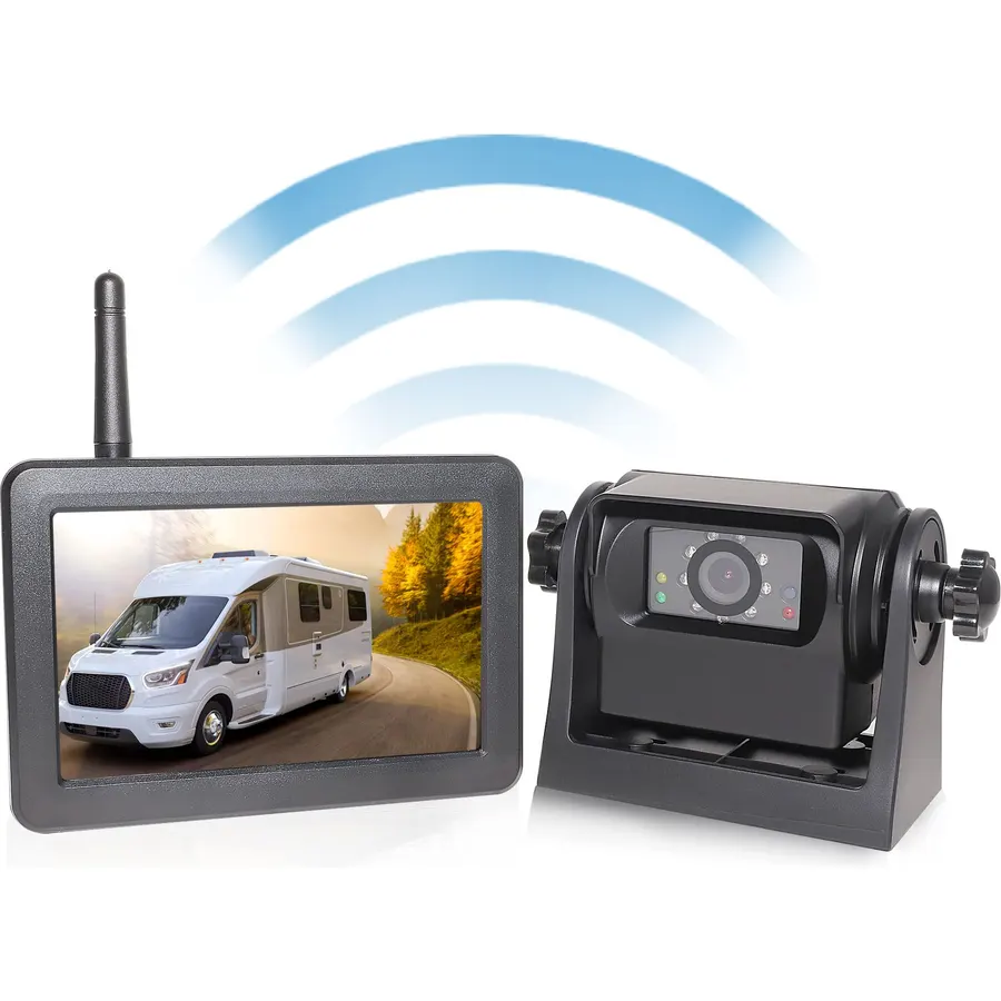 EWAY Wireless WiFi Magnetic Hitch Backup Camera 1080P HD Rechargeable Battery Powered No Wiring Rear View Reverse Monitoring Camera for Car Truck Pickup RV Camper 5th Wheel Horse Trailer Boat Trailer