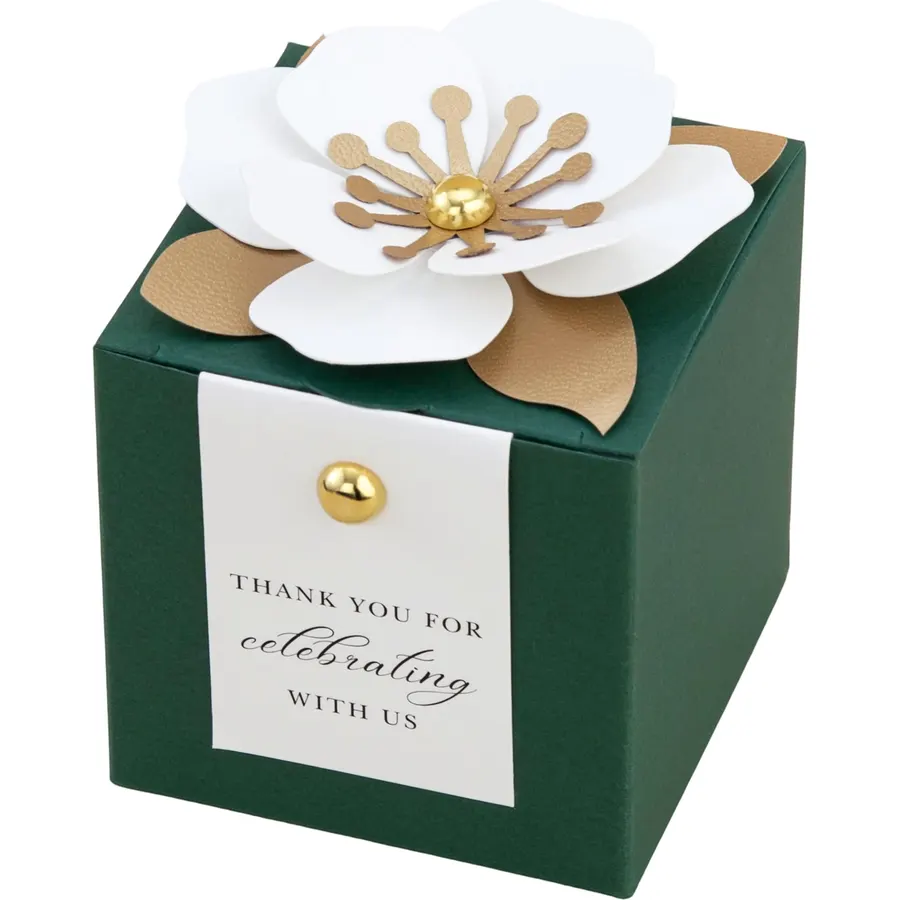 FEIYI 20 PCS Favor Boxes, Emerald Candy Boxes 2.55x2.55x2.55