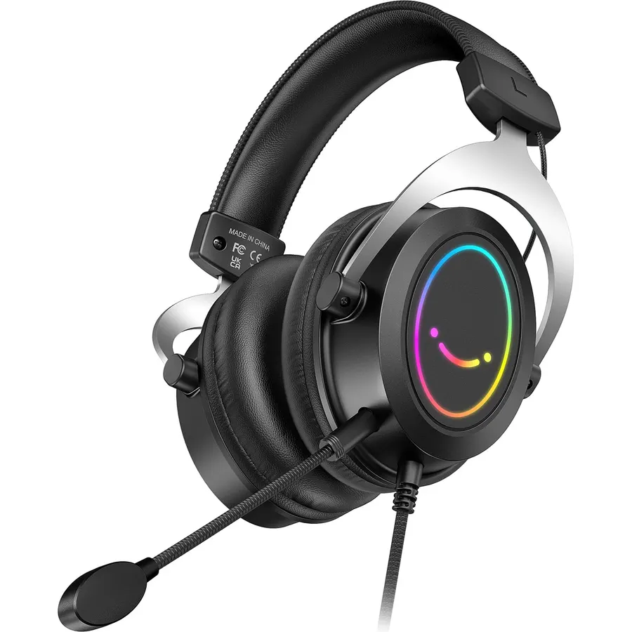 FIFINE Ampligame H3 Wired Gaming Headset with Microphone, Dynamic RGB Light