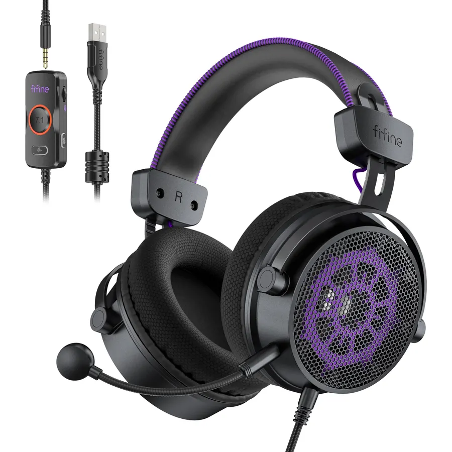 FIFINE H18V Lite Wired Open Back Gaming Headset, for PC, Xbox, PS4/5