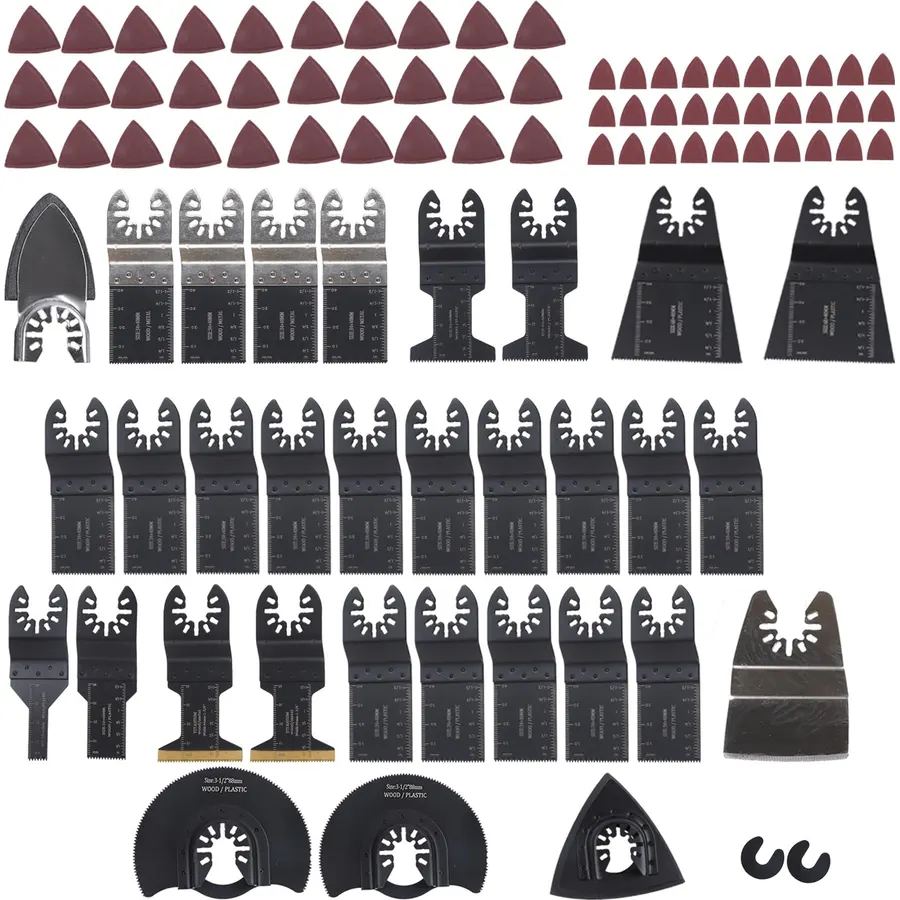 findmall 121Pcs Multi-Tool Oscillating Blades Kit with Sandpapers