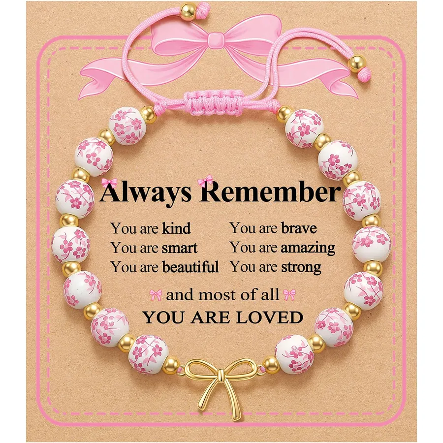 Flower Bow Beads Bracelet Bracelet Cute Stuff for Tween Teen Girls
