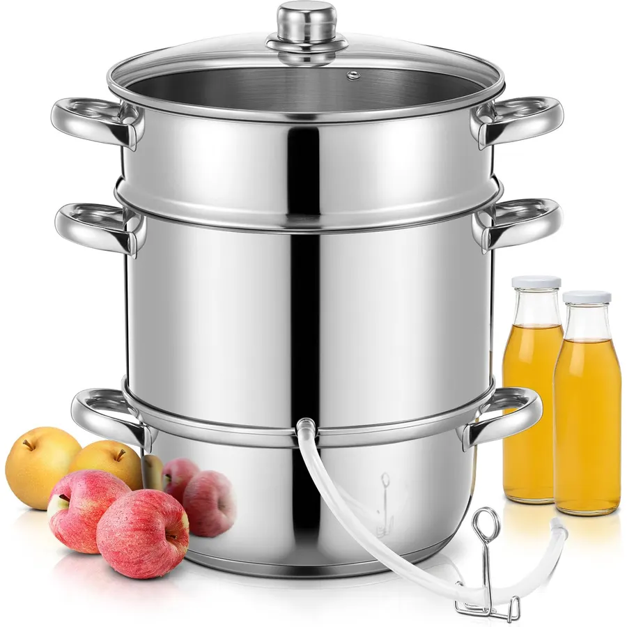 FOHERE Steam Juicer Stainless Steel, 8.5 QT Juice Steamer Extractor