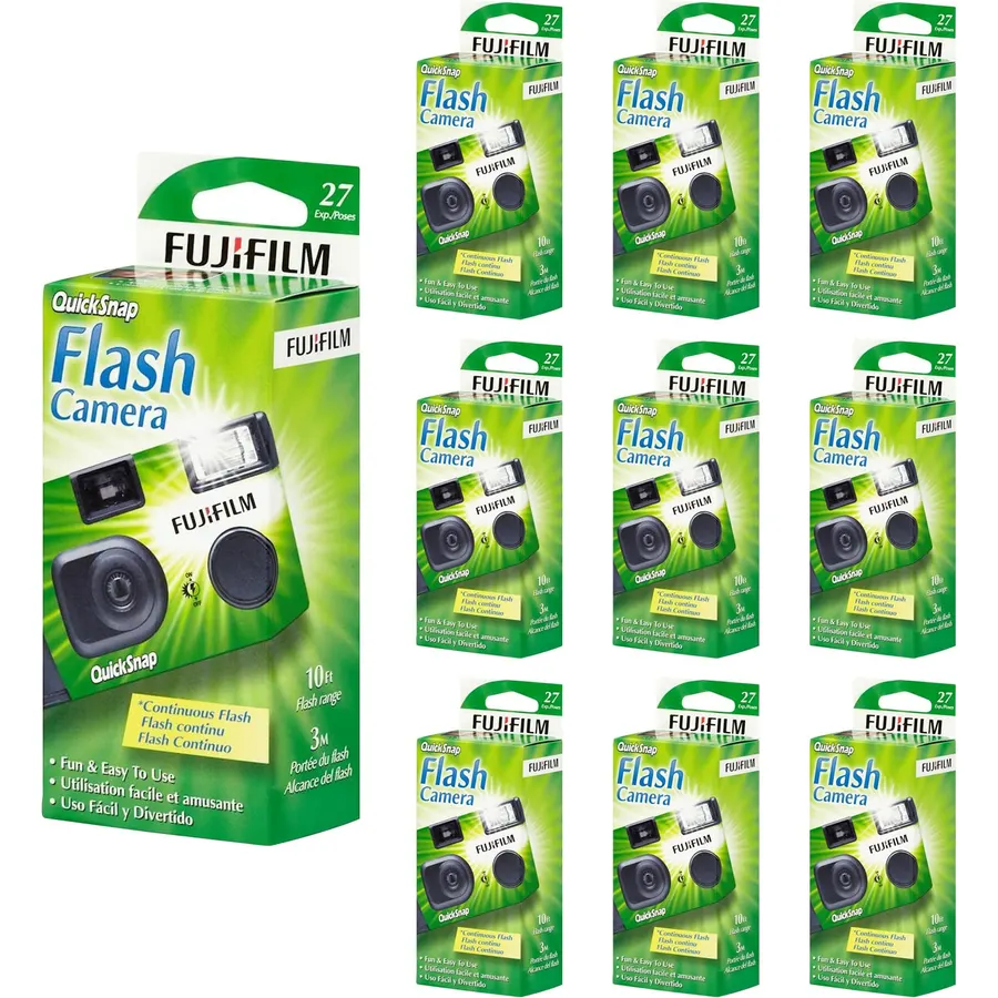FUJIFILM QuickSnap 400 27 Exposures Disposable Camera 10-Pack Photo Bundle