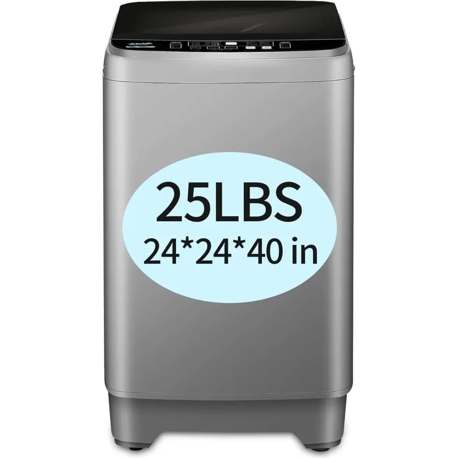 Full Automatic Top Load Washing Machine, 25 lbs, Gray