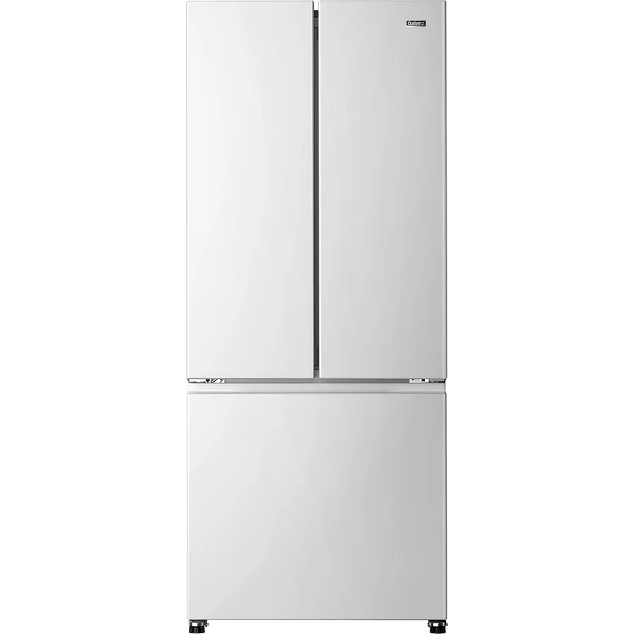 Galanz 3-Door French Door Refrigerator with Bottom Freezer & Adjustable Thermostat, 16 Cu Ft, White