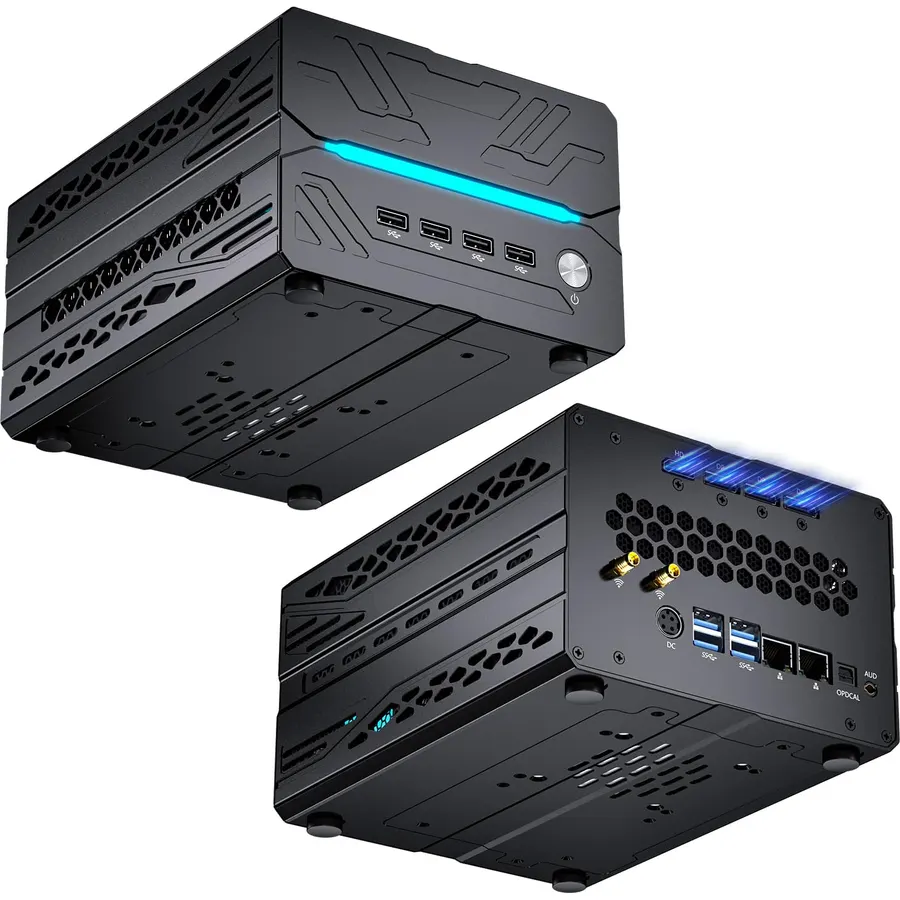 Gaming Desktop Computer, Mini PC i9-14900F 24 Cores Upto 5.8GHz, 64G DDR5, 4T NVME SSD, Win-11 Pro, GeForce RTX5060Ti 16G, Four Display, 8K@60Hz Outputs, Dual LAN, WiFi7 for Video Editing/AI