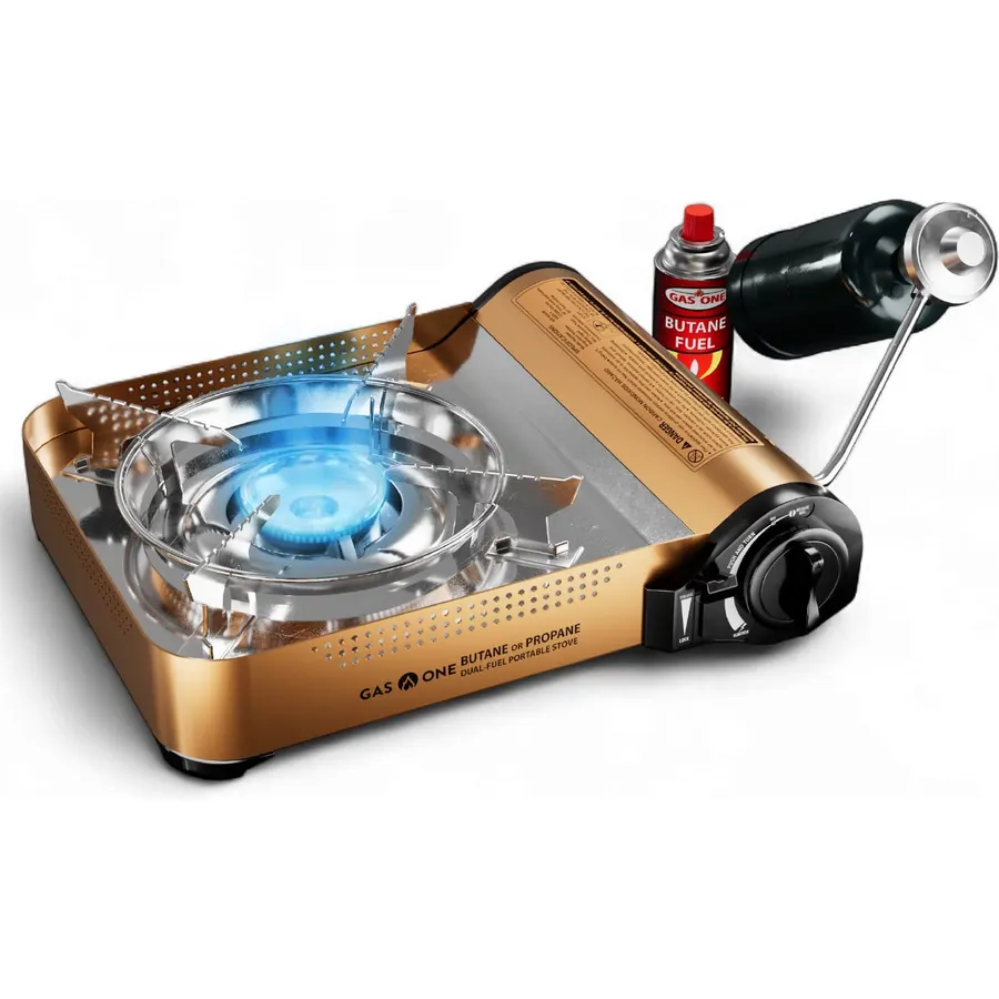 Gas ONE GS-4000P - Camp Stove - Premium Propane or Butane Stove with Convenient Carrying Case - Patented - Great for Camp Stove and Portable Butane Stove for All Cooking Application