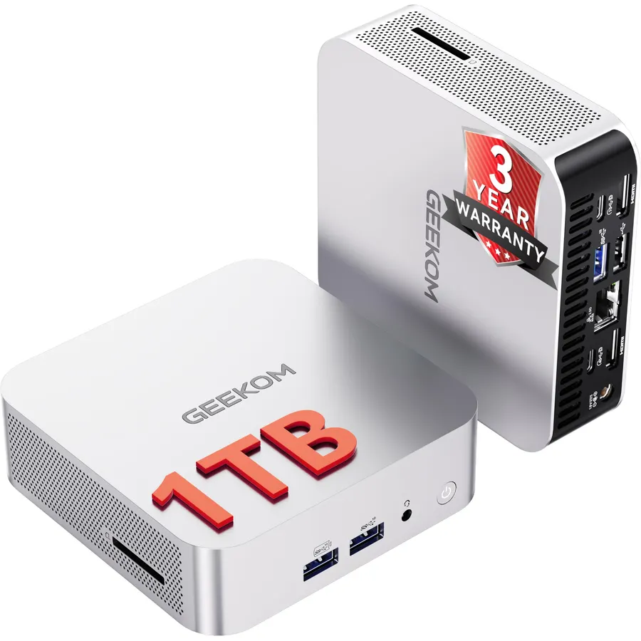 GEEKOM A7 Mini PC,AMD Ryzen 5 7535HS, 16GB DDR5&1TB SSD (Expandable)