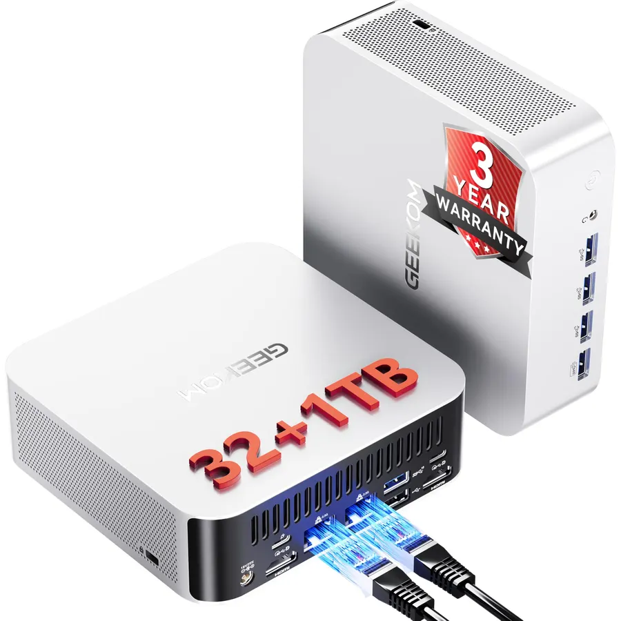 GEEKOM A8 MAX Gaming Mini PC AMD Ryzen 9 8945HS 32GB DDR5 & 1TB SSD