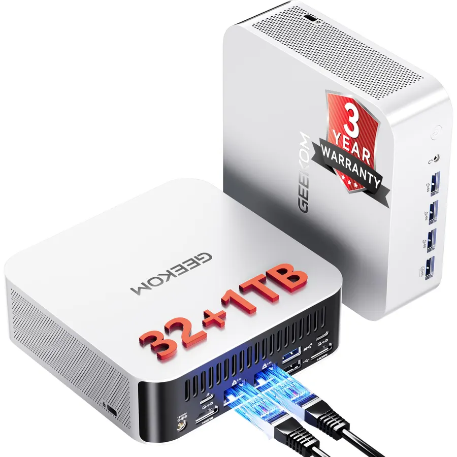 GEEKOM AX8 Mini PC Enterprise-Grade, AMD Ryzen 9 8945HS|32GB DDR5