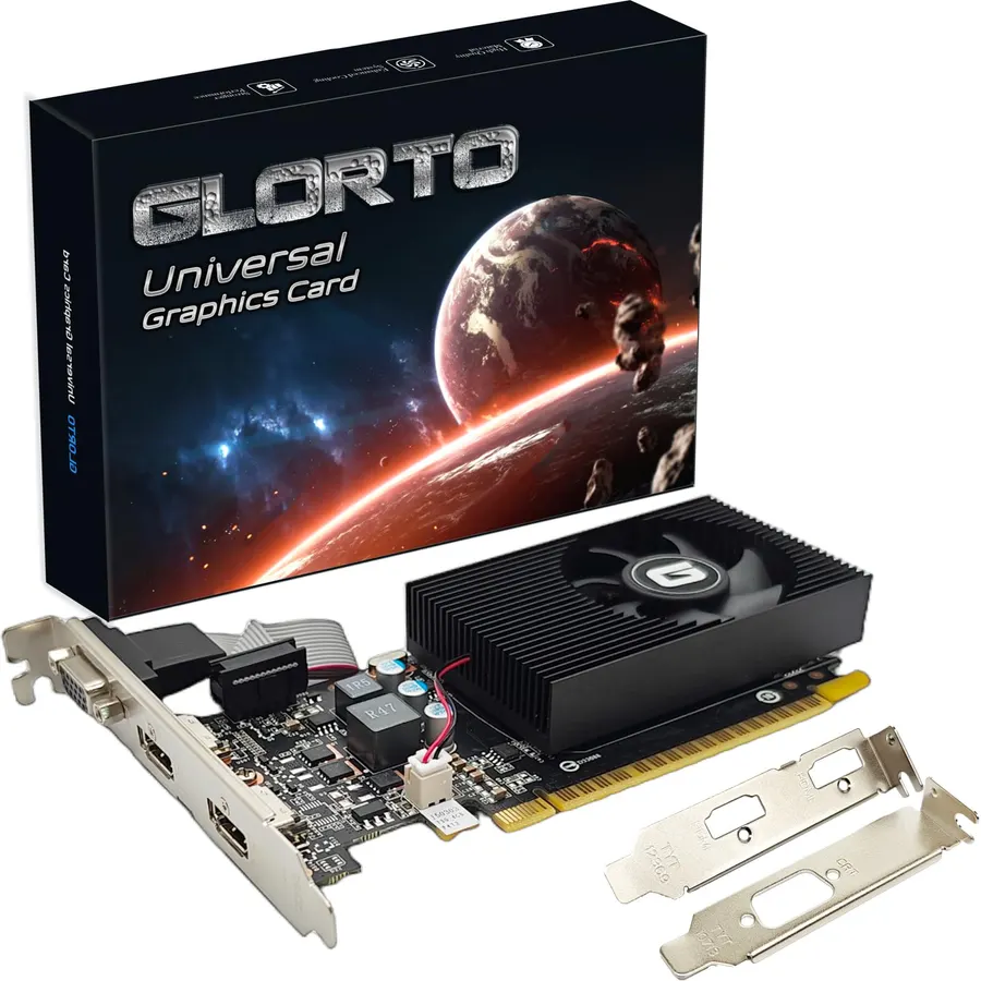 Glorto GeForce GT 210 1024 MB DDR3 Low Profile Graphics Card, PCI Express 1.0 x16, Entry Level GPU for PC, SFF and HTPC (HDMI/VGA)