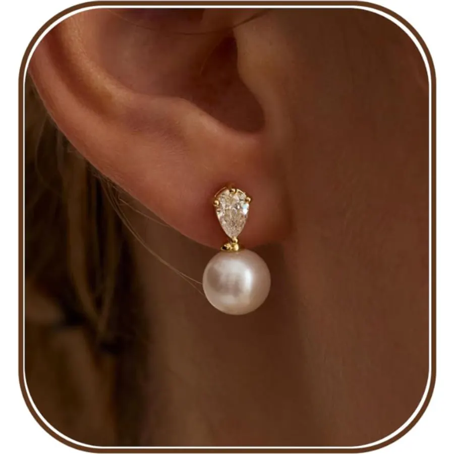 NECOCY Dangle Earrings for Women, 14K Gold/Silver Plated Drop Chain Earring