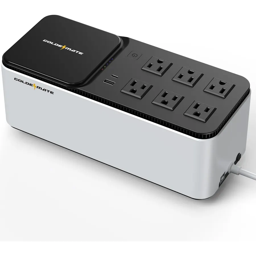 GOLDENMATE 600VA/360W Lithium UPS Battery Backup and Surge Protector