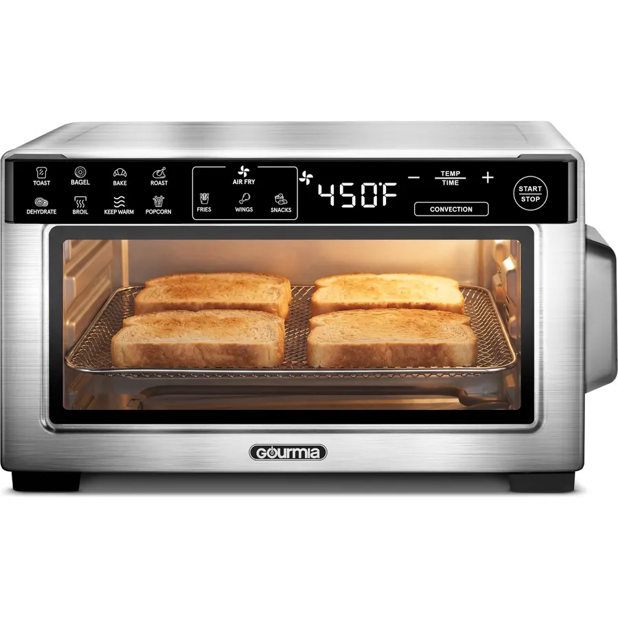 Gourmia Toaster Oven - 4-Slice Capacity, Digital Display, Stainless Steel