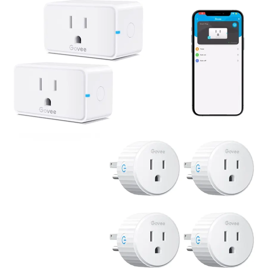 Govee Smart Plug, WiFi Bluetooth Outlets 2 Pack Work with Alexa and Google Assistant Bundle with Govee Smart Plug, WiFi Plugs Work with Alexa & Google Assistant, Smart Outlet with Timer & Group