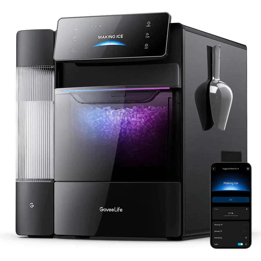 GoveeLife Smart Nugget Ice Maker Pro, 60lbs Daily, 6-Minute Ice, 40dB