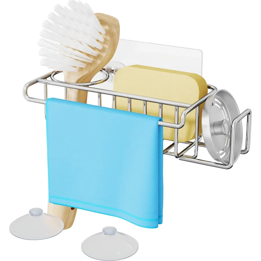 PELEG DESIGN Yogi Sponge Holder, Cute Plastic Sponge Holder for Kitchen Sink with Suction Cup,Dish Sponge Caddy Holder,Dries All Types of Sponges - Sponge Included