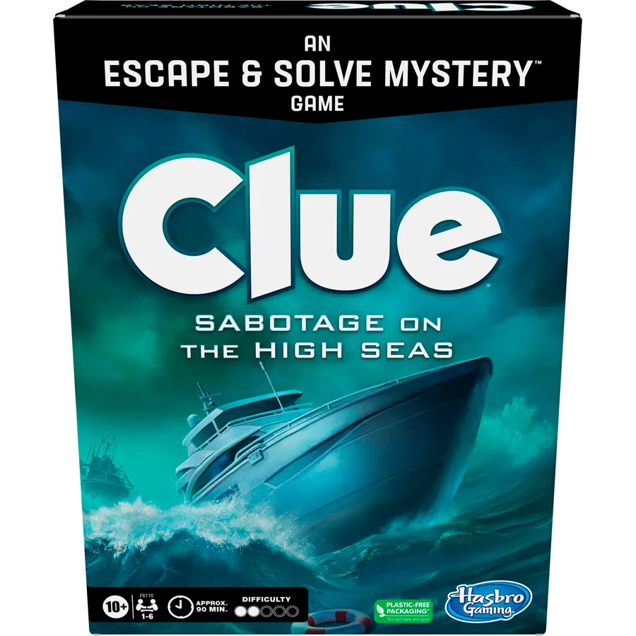 Hasbro Gaming Clue Board Game Sabotage on The High Seas, Escape Room Game, Murder Mystery Games, 1-6 Players, 10+ (Amazon Exclusive)