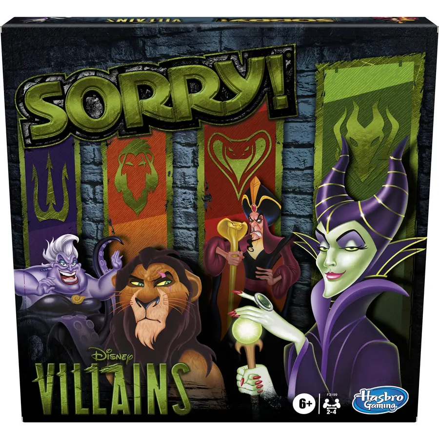 Hasbro Gaming Sorry! Board Game: Disney Villains Edition Kids Game, Family Games for Ages 6 and Up (Amazon Exclusive)