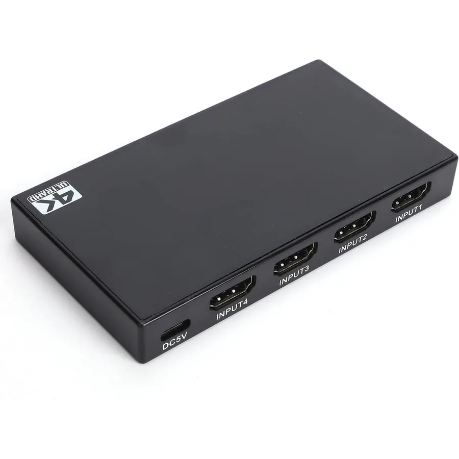 HDMI er 4 in 1 Out, 4K 30Hz Splitter with Remote, HD Multimedia Interface Selector for Consoles, TV Stick, Projector, Laptops PC