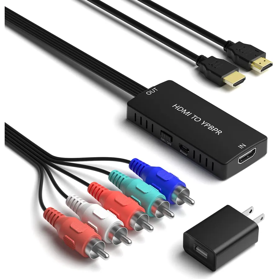 HDMI to Component Converter, HDMI to YPbPr Adapter Support 1080P/720p Compatible DVD, VCD, PS3/PS4, Xbox, Wii to New HD TV/Monitor.