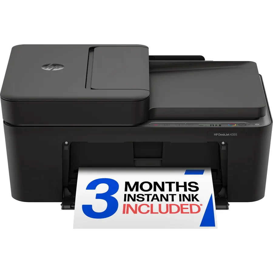 HP DeskJet 4355 Wireless All-in-One Color Inkjet Printer, Scanner, Copier, Best-for-Home, 3 Month Trial of Instant Ink Included, AI-Capable (AJ4Y0A)