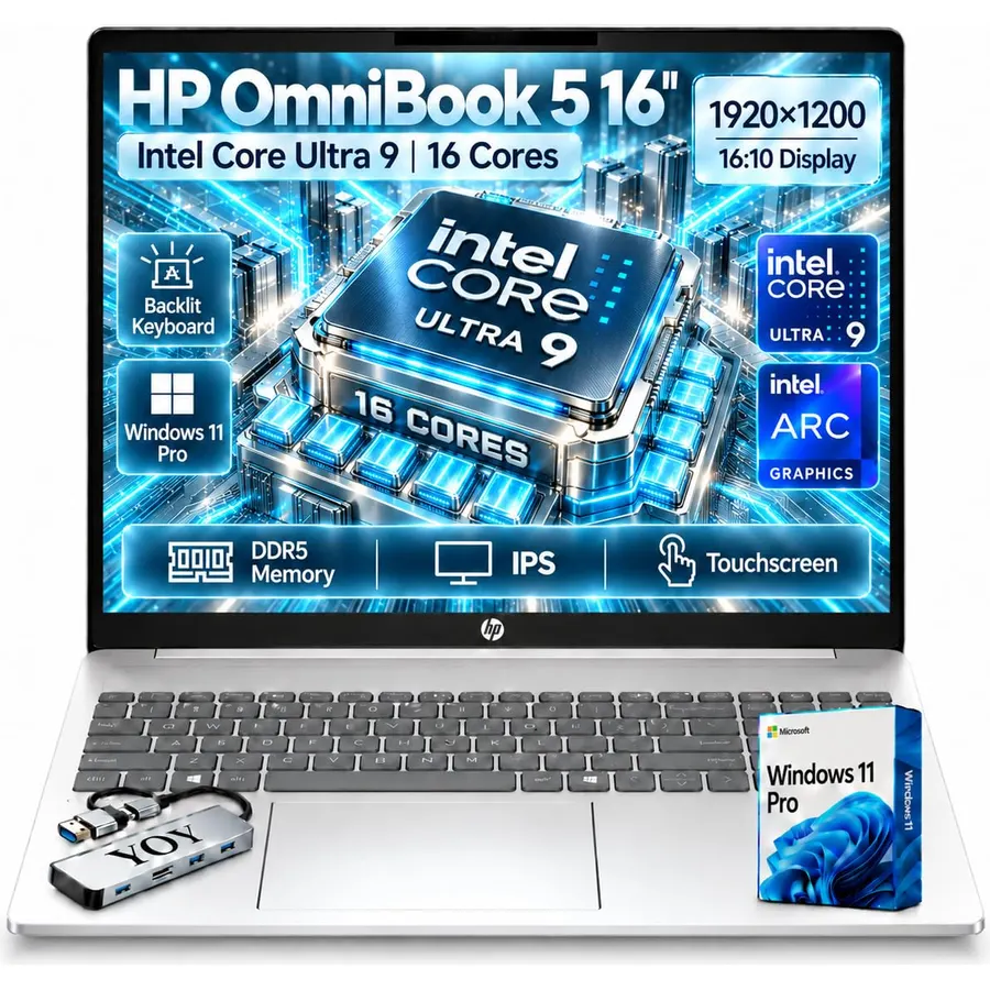HP OmniBook 5 16" Touchscreen Laptop|Intel Core Ultra 9|32GB DDR5 2TB SSD