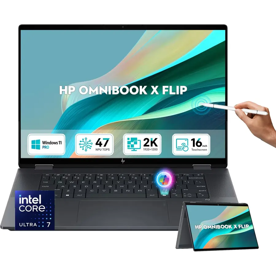 HP OmniBook X Flip 2-in-1 Laptop,2026 AI Computer, Intel Ultra 7 Processor