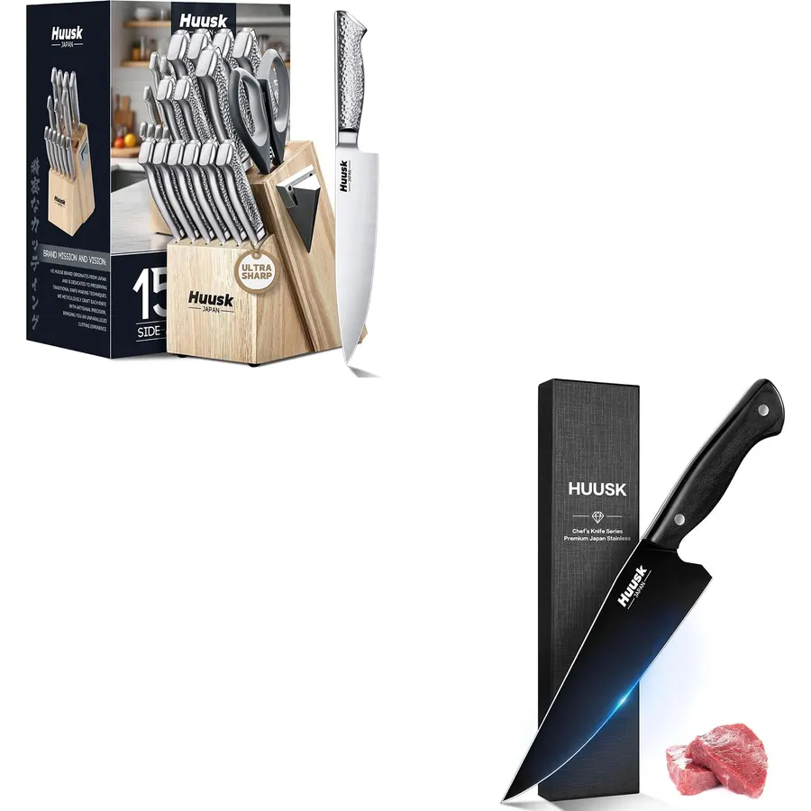 Huusk Japanese Chef Knife Set - 5 Piece Kitchen Knife Sets