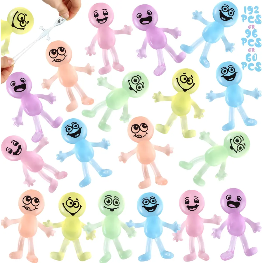 HyDren 96 Pcs Glowing Stretchy Bendable Man Classroom Treasure Box