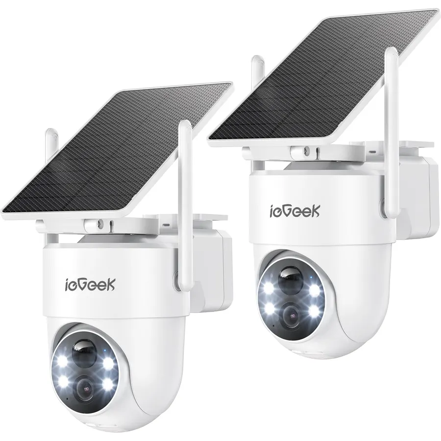 ieGeek Solar Security Cameras Wireless Outdoor with Detachable Solar Panel