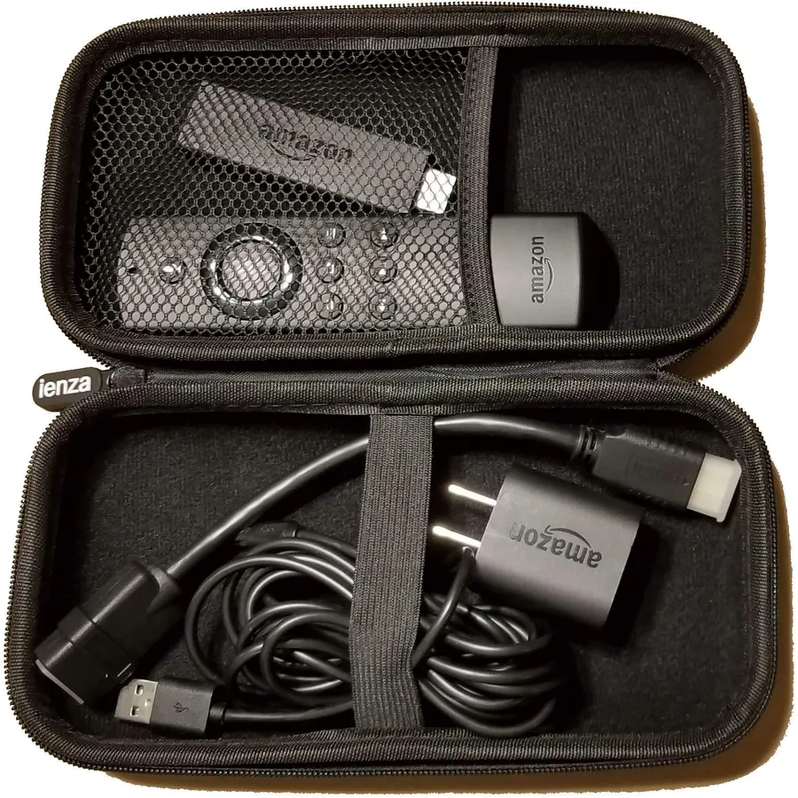 ienza Protective Travel Case for FireStickTV, AllNew FireTV4K UltraHD, Chromecast, Roku Streaming Stick and Similar Devices (Case Only)