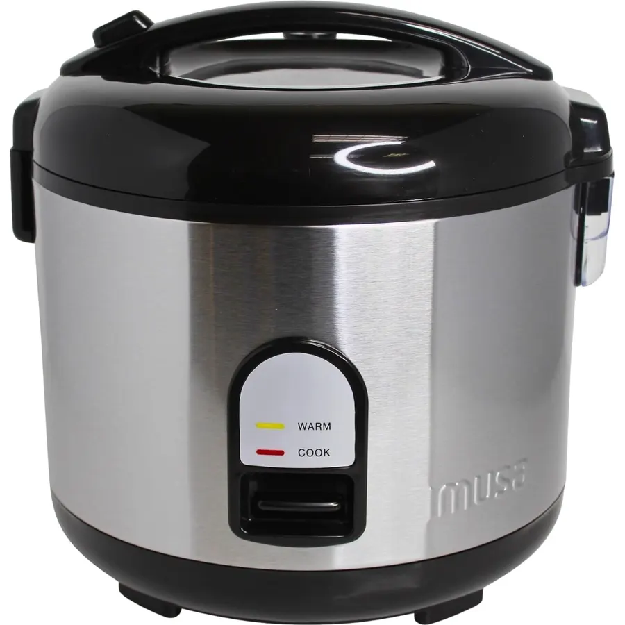 IMUSA 10 Cup Deluxe Stainless Steel Electric Rice Cooker with Steam Tray