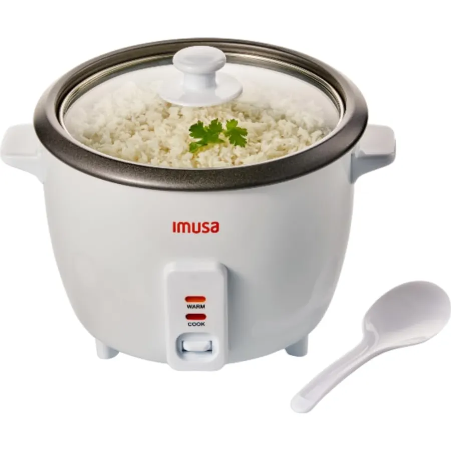 IMUSA USA GAU-00013 Electric Nonstick Rice Cooker 8-Cup (Uncooked) 16-Cup (Cooked), White