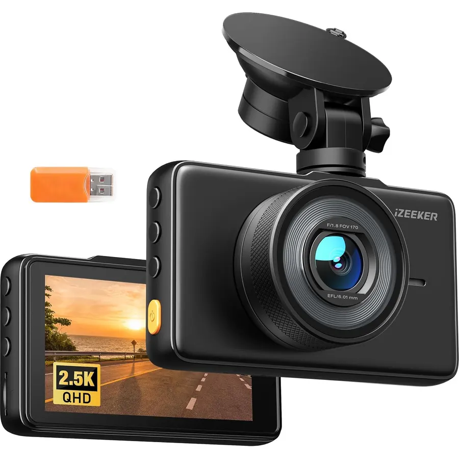 iZEEKER 2.5K Dash Cam Front, 1440P QHD Car Camera with 3 Inch IPS Display