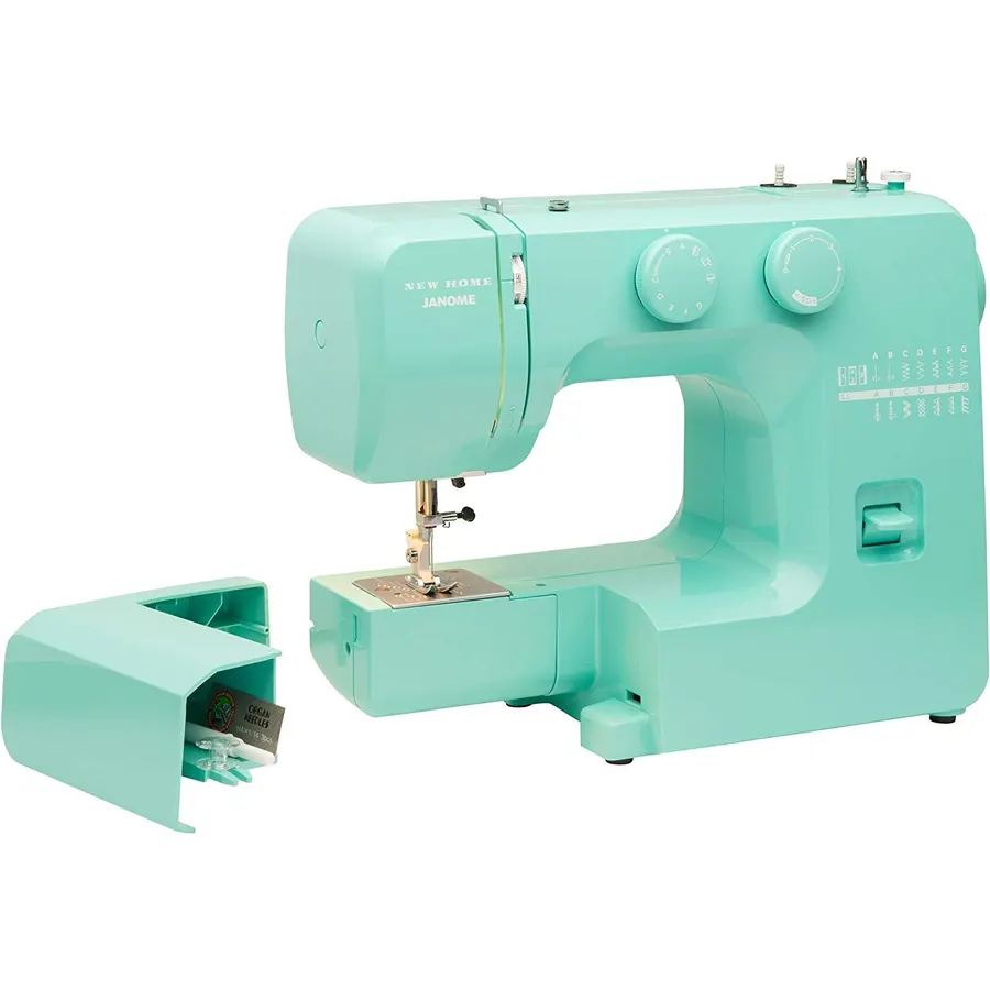 Janome Arctic Crystal Easy-to-Use Sewing Machine with Interior Metal Frame, Bobbin Diagram, Tutorial Videos, Made with Beginners in Mind for Garments, Patchwork, Light Quilting
