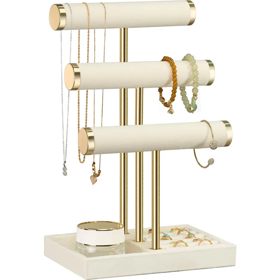 Mkono 3-Tier Bracelet Display Holder Black Rotating Jewelry Organizer Stand