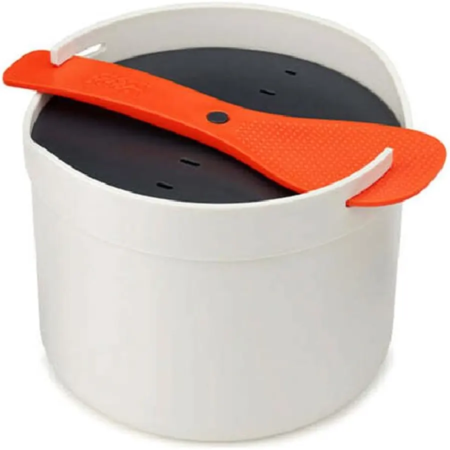Joseph Joseph M-Cuisine Microwave Rice Cooker Steamer 2 Liter/8.5 Cup - Stone/Orange