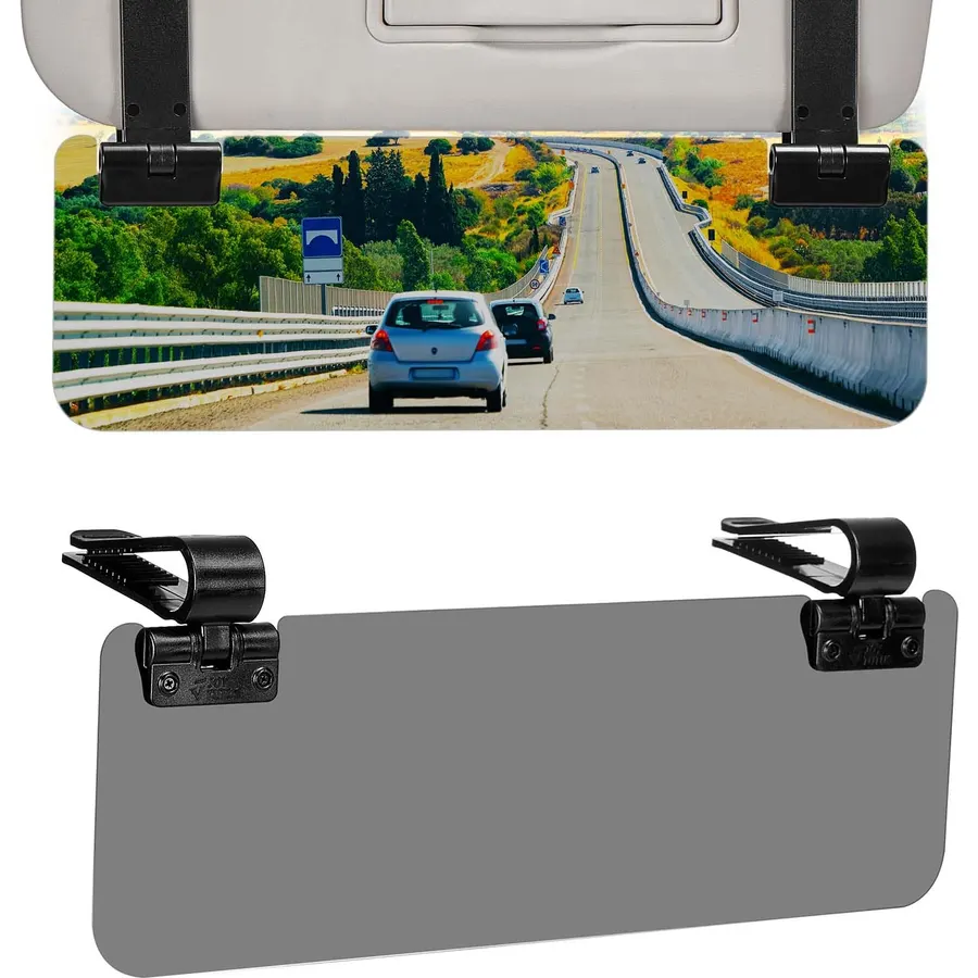 JOYTUTUS Sun Visor Extender for Cars, Polarized Sun Visor Extender Universal Sun Blocker UV400, Adjustable Visor Extension for Car Visor,Double-Clip,Anti Glare Stray Light