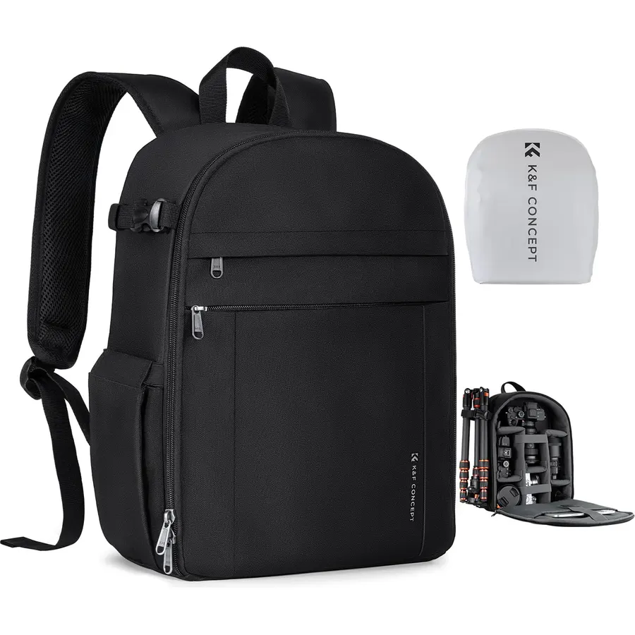K&F CONCEPT Camera Backpack, Lightweight Camera Bag with Tripod Holder