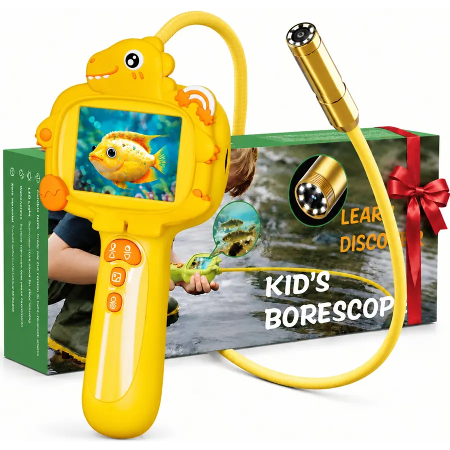 Kids Borescope Camera with Light, STEM Educational Toy, Orange