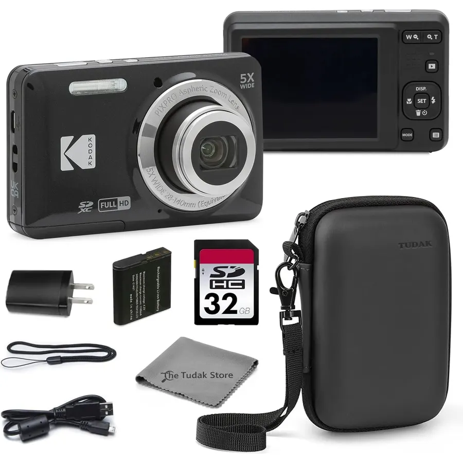KODAK PIXPRO FZ55 16MP Compact Digital Camera, 5X Optical Zoom, Red